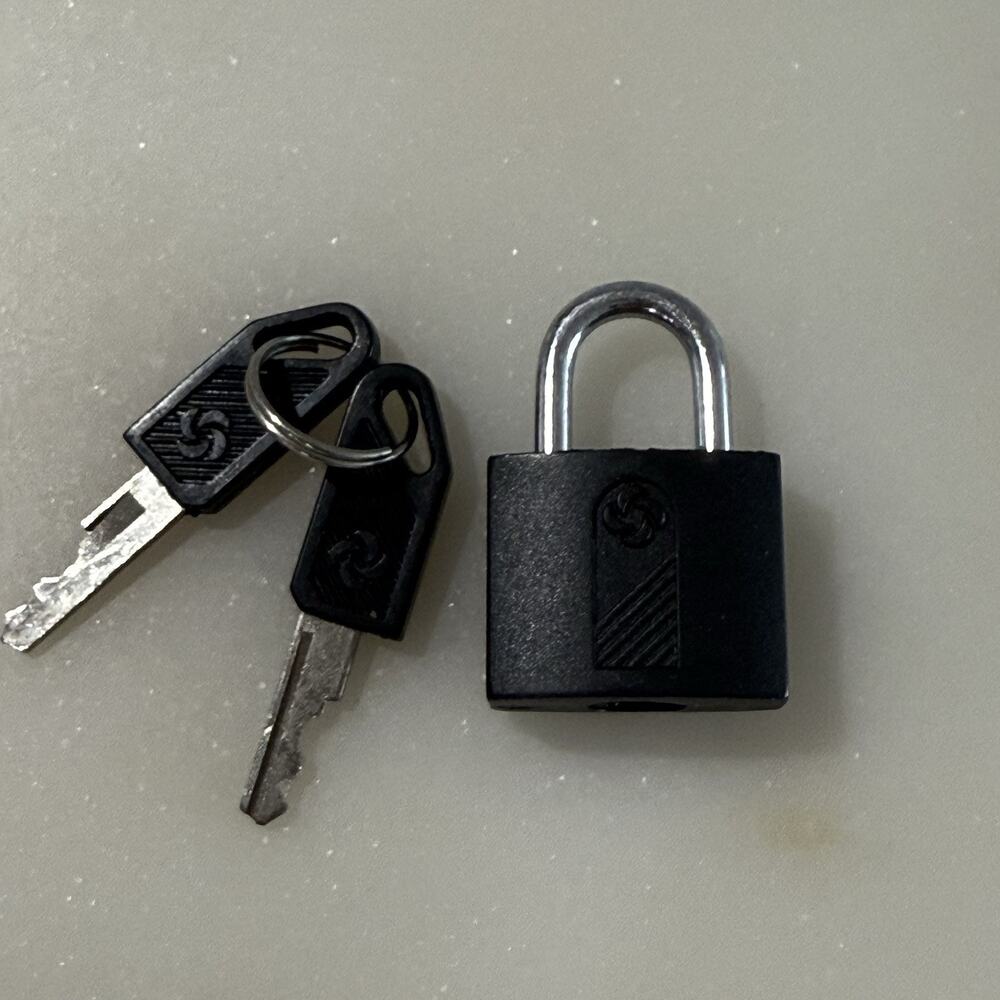 Original Lock for Samsonite Luggage Padlock Black w/ 2 Keys